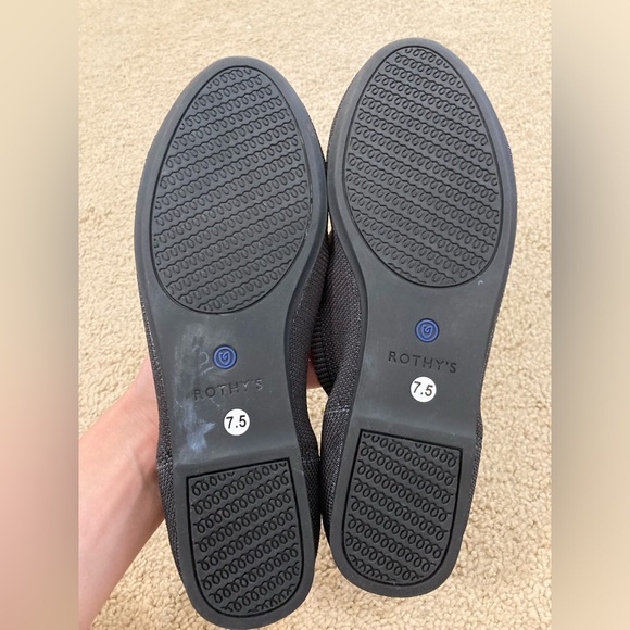Rothy's RETIRED Charcoal / Dark Gray Racing Stripe Rounded Flat 7.5 - Picture 10 of 12